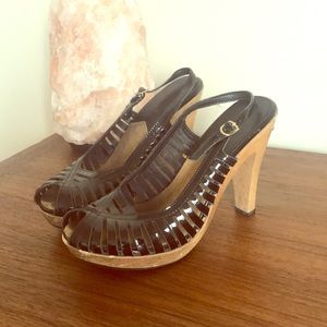 Michael Kors Black Leather Strappy heel